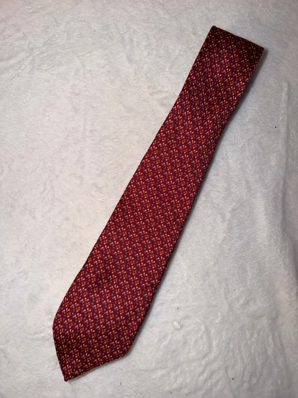 YSL Yves Saint Laurent Red Patterned Men’s Tie